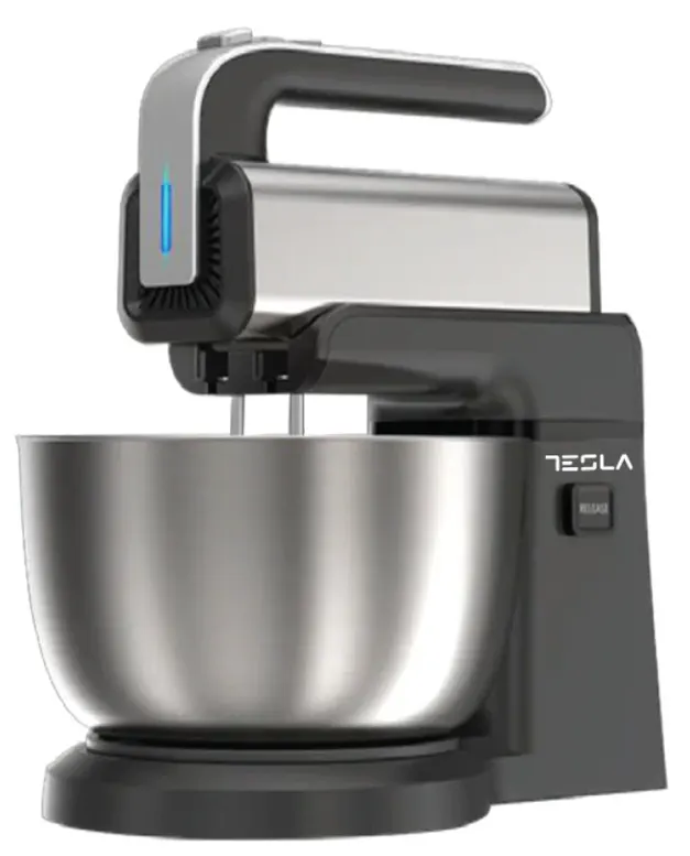 مضرب بيض تيسلا بالعجان ، 300 وات ، 3 لتر ، 5 سرعات + تربو ، سيلفر ، TSL-SM700