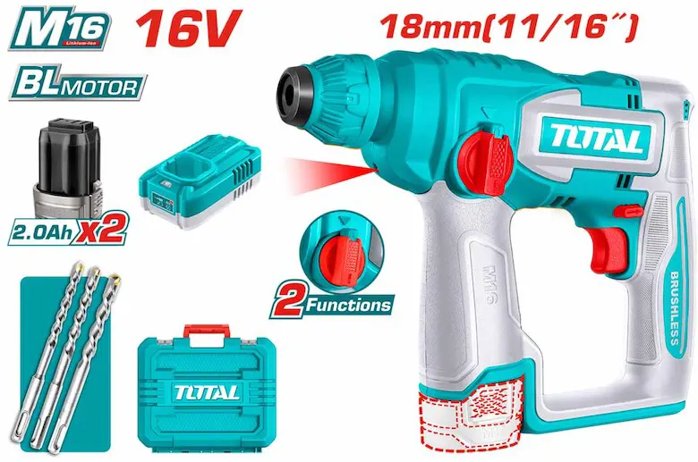 Hilti Total Tools Battery, 16V, 18mAh, 2 Batteries, and Charger, TRHLI-16168