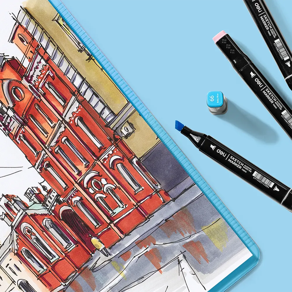 قلم درجات مزدوج السن مشطوف وعادى ديلى، ألوان متعددة ، 70806