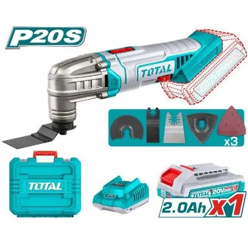 Total Tools Multitool Reciprocating Impact Driver, 20V, 2Ah Battery, Charger, TOTAL TMLI20228