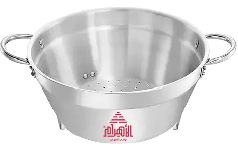مصفاة خضار بأرجل كلاسيك الاهرام، مقاس 30 سم، يدين ستانلس، ألومنيوم