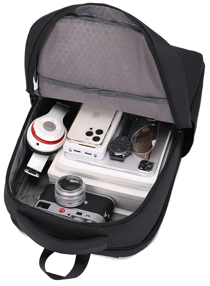 شنطة ظهر لاب توب رحالة ، مقاس 15.6 بوصة ، مقاومة للماء ، أسود ، A902