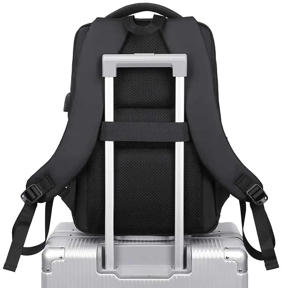 شنطة ظهر لاب توب رحالة ، مقاس 15.6 بوصة ، مقاومة للماء ، أسود ، A902