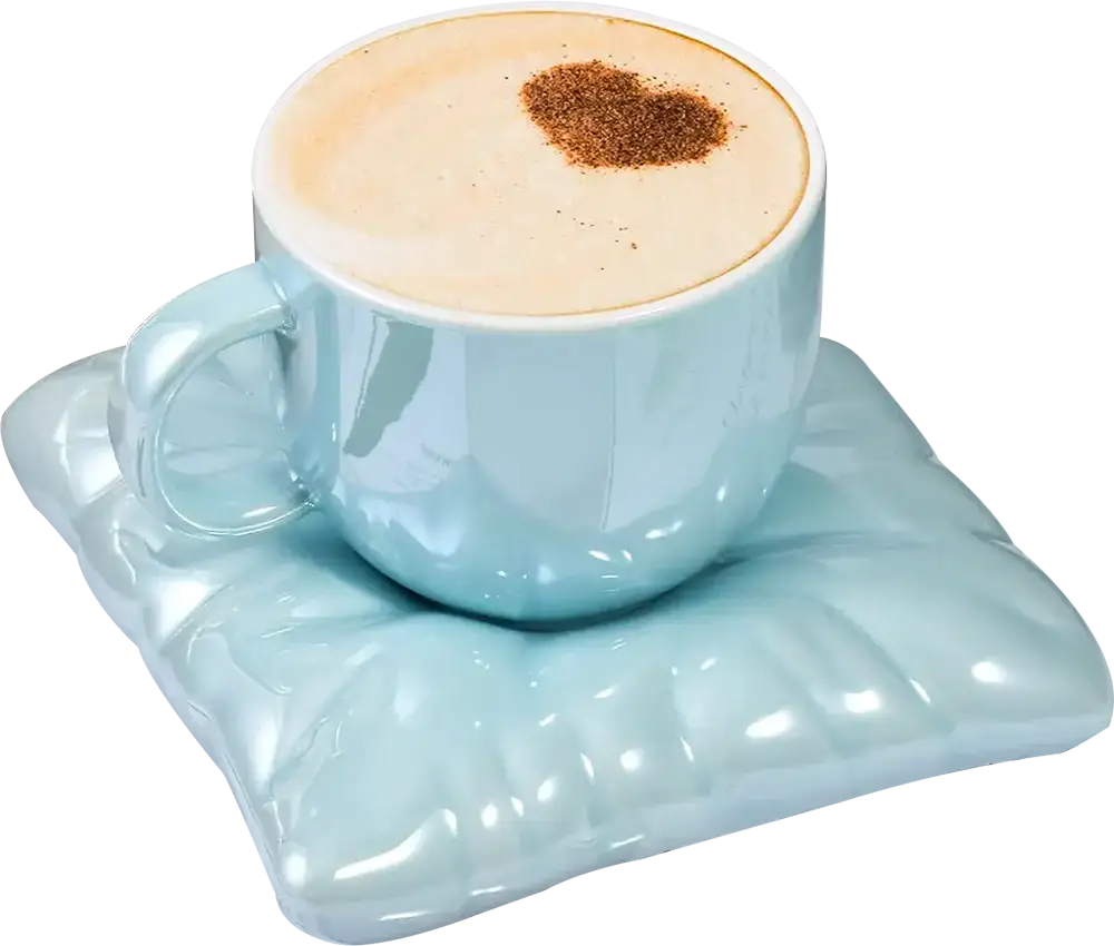 مج للنسكافية والقهوة سيراميك من كويثين بالمعقلة وصحن، متعدد الألوان