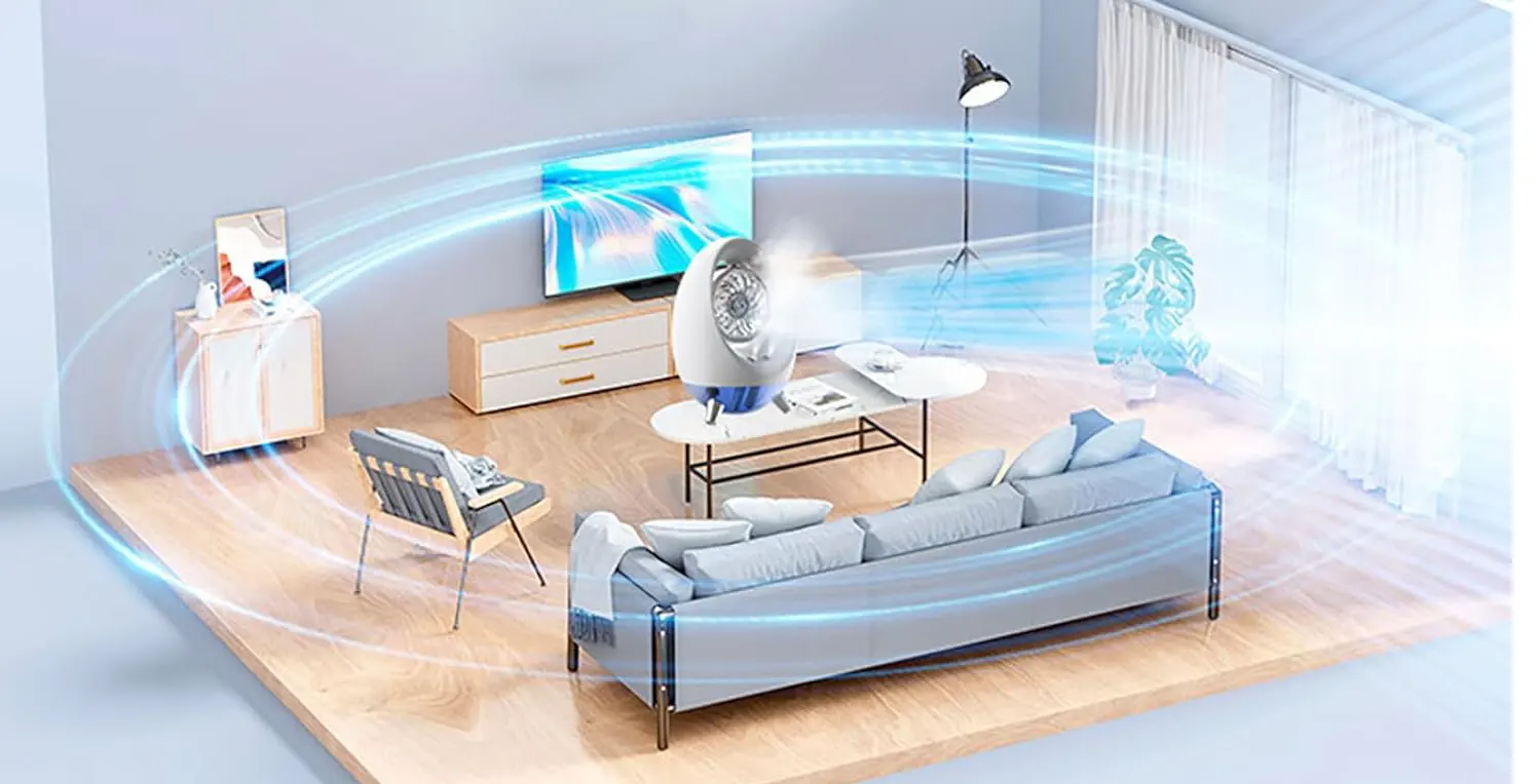 مروحة مكتب متعددة الاستخدام ، ابيض