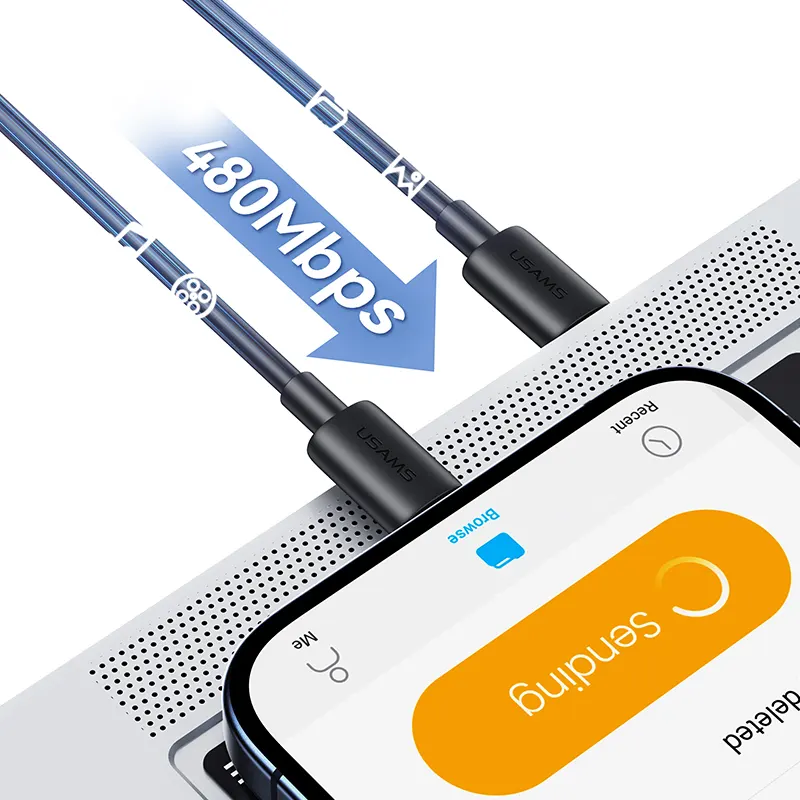 كابل شحن يوسامز ، Type - C إلى Type - C ، بقوة 60 وات ، 1 متر ،  YD - SJ711USB01