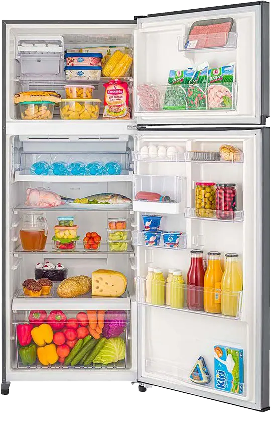 ثلاجة تورنيدو نوفروست، 395 لتر ،2 باب، انفرتر، استانلس غامق، RF-51FTV-DST