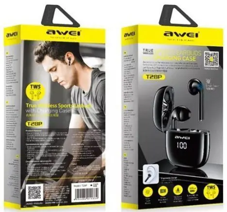 سماعات أذن اوي سبورت اللاسلكية ، بلوتوث 5.1 ، مقاومة للماء IPX6 ، أسود ، T280