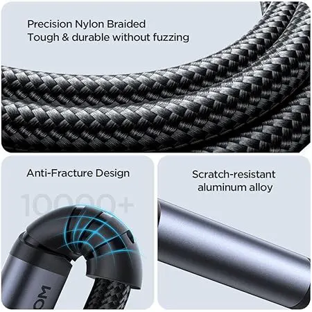 كابل صوت اي يو اكس جوي روم ، من  لايتنينج إلى 3.5 مم ، 1.2 متر، أسود ، SY-A06