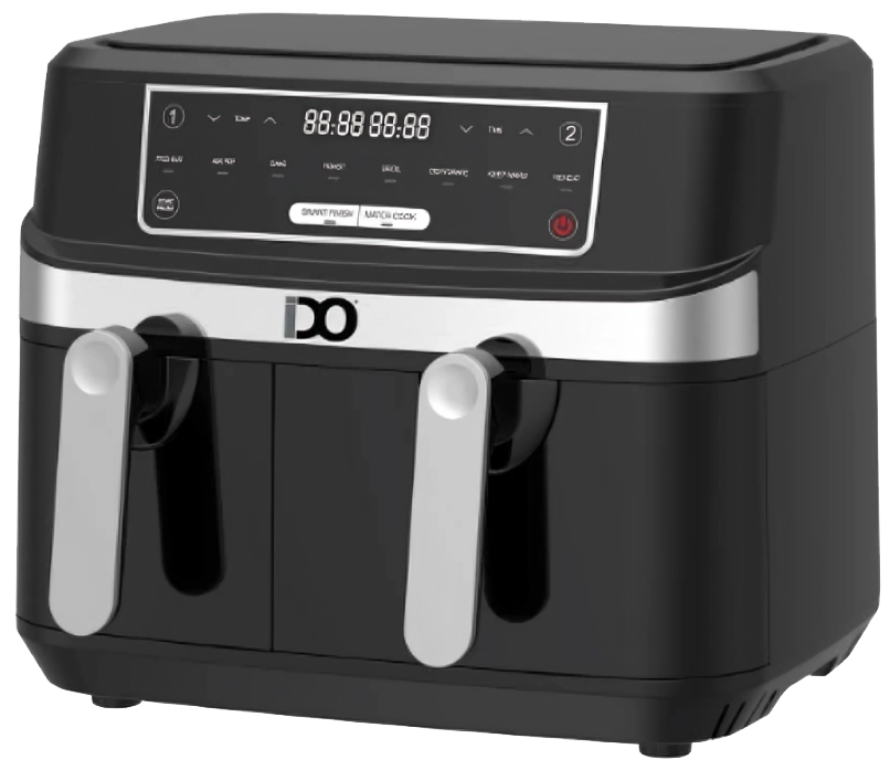 قلاية هوائية اى دو ايرو فراي ، 2600 وات ، 10 لتر - 2 سلة  ، 8 برامج ، شاشة ديجيتال تاتش ، أسود ، AF26002D-BK ، (ضمان الوكيل)