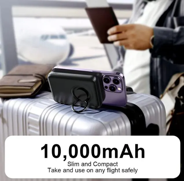 باور بانك  جوي روم ماجناتك ، 20 وات ، 10000 مللي أمبير ، أسود ، JR-W050