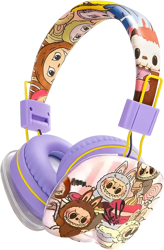 سماعة رأس لاسلكية أشكال لابوبو، بلوتوث 5.3، منفذ صوت 3.5، وقت تشغيل 18 ساعة، ألوان متعددة، AH-906G1