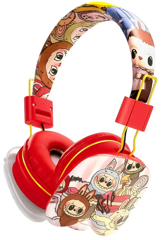 سماعة رأس لاسلكية أشكال لابوبو، بلوتوث 5.3، منفذ صوت 3.5، وقت تشغيل 18 ساعة، ألوان متعددة، AH-906G1