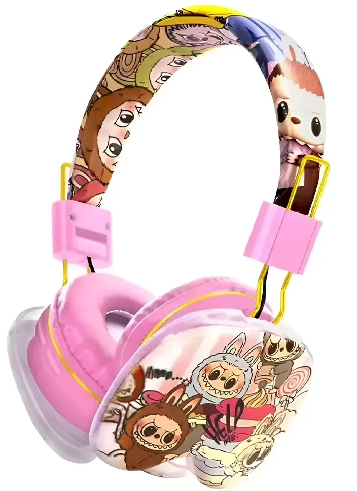 سماعة رأس لاسلكية أشكال لابوبو، بلوتوث 5.3، منفذ صوت 3.5، وقت تشغيل 18 ساعة، ألوان متعددة، AH-906G1