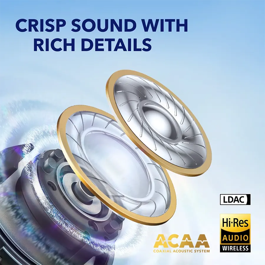 سماعة أذن أنكر ساوند كور ليبرتي 4، بلوتوث 5.3، مقاومة للماء IPX4، تدعم ANC، وقت تشغيل 28 ساعة، أسود، A3953011