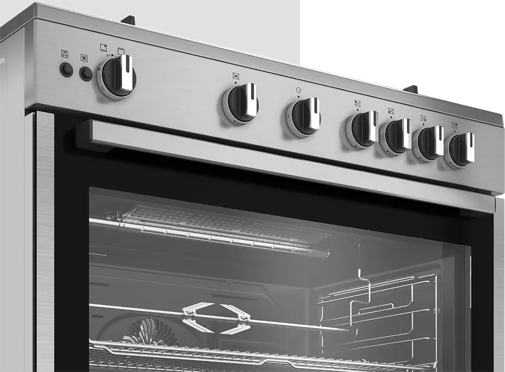 بوتاجاز غاز اريستون، 5 شعلة، 90 سم، حوامل زهر، امان كامل، شواية، مروحة، فضي،  ARR9GGF23127XJA