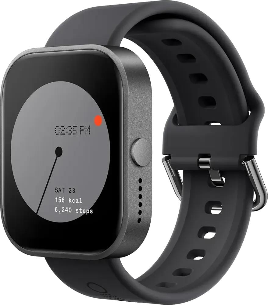 ساعة سي ام اف برو الذكية، شاشة أموليد 1.96 بوصة، بلوتوث 5.3، مكالمات بلوتوث، مقاومة للماء IP68، رمادي غامق ، D395