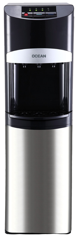 مبرد مياه اوشن ، 3 حنفية ، ( بارد - ساخن - عادي ) ، تحميل سفلى ، استانلس ستيل ،  سيلفر x أسود ، OCMWDB335