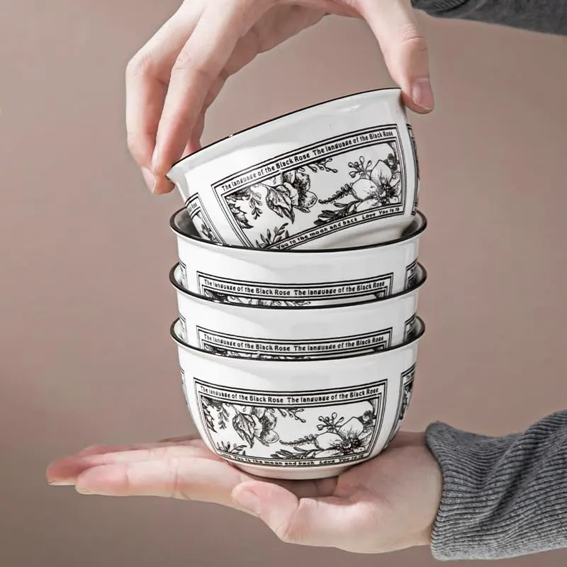 طقم بورسلين ، 5 قطع ، طبق + 4 بولة ، 25-112