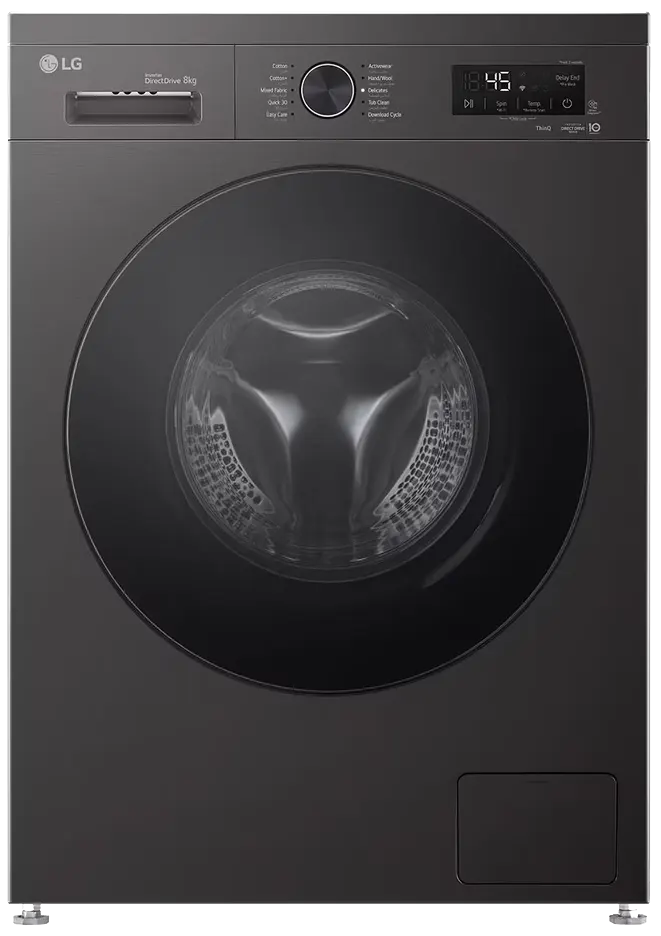 غسالة ملابس فول اوتوماتيك ال جي ، تحميل أمامي ، 8 كيلو ، 1400 لفة- دقيقة ، شاشة ديجيتال ، تكنولوجيا الأنفرتر، أسود ، F4Y2TYGYZ