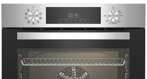 فرن بلت ان اريستون تركى ، 60 سم ، 72 لتر ، كهرباء ، شاشة ديجيتال ، مروحة تبريد ، شواية ، استانلس ستيل ، أسود ، AROE 6R253H XNA