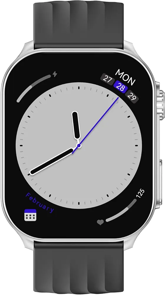 ساعة سكايكي سيفيز نيو الذكية، شاشة أموليد 2.1 بوصة، بلوتوث 5.2، مقاومة للماء، فضي