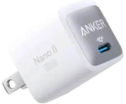 شاحن أنكر السريع ، 30 وات ، مع كابل من Type - C إلى Type - C ابيض ، B2639P21