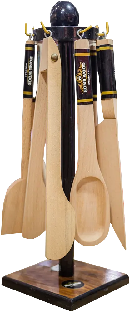 طقم توزيع خشب هوم وود 5 قطع، مع حامل، لون بيج