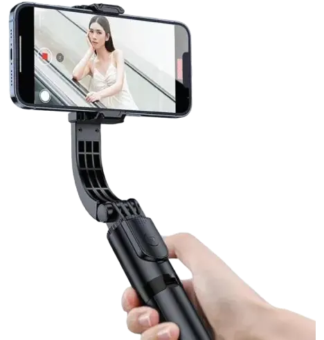 جيمبل مثبت تصوير للهاتف بلوكاما، حامل ثلاثي القوائم للتثبيت، تصوير رأسي و أفقي، زر لألتقاط الصور لاسلكياً، أسود، P66