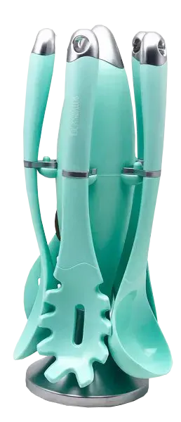 طقم توزيع بالحامل سيليكون، 6 قطع ،أخضر