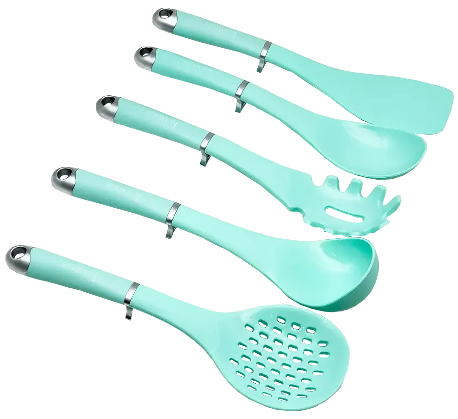 طقم توزيع بالحامل سيليكون، 6 قطع ،أخضر