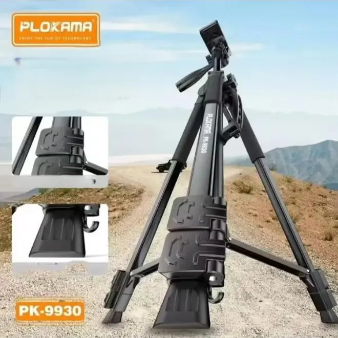 حامل ثلاثي من بلوكاما، ملائم للهاتف والكاميرا، 150 سم، قابل للتعديل، أسود، PK-9930