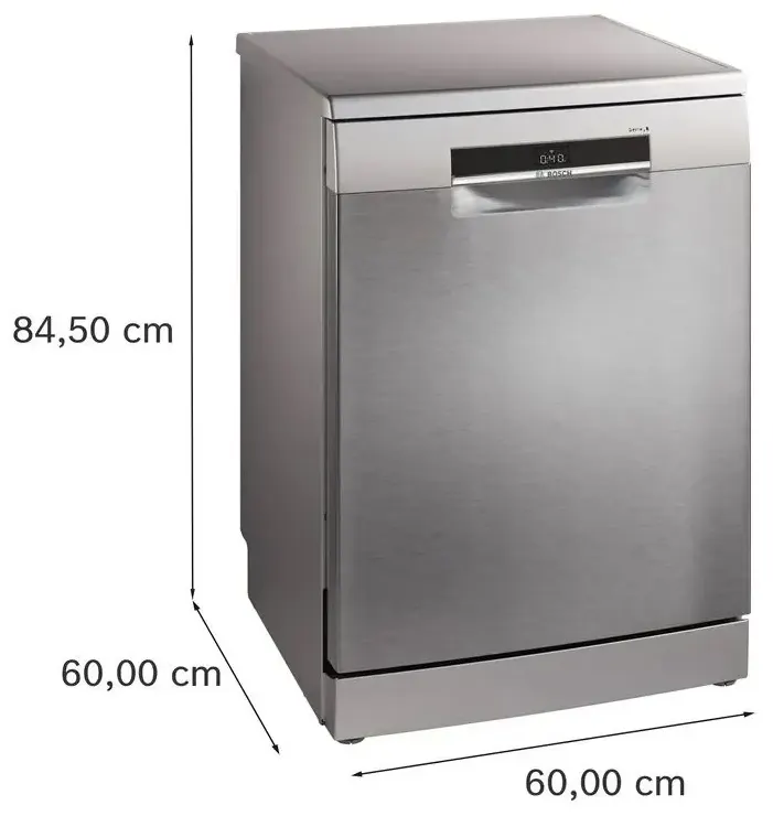 Bosch Dishwasher, 60 cm, 14 Place Settings, 6 Programs, Digital Screen, Stainless Steel, SMS6EMI62V