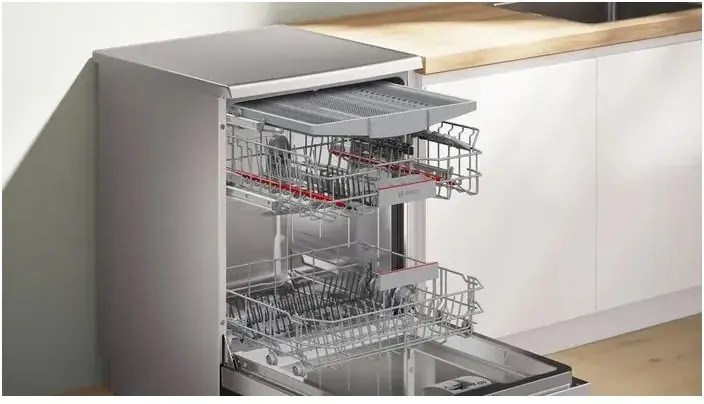 Bosch Dishwasher, 60 cm, 14 Place Settings, 6 Programs, Digital Screen, Stainless Steel, SMS6EMI62V