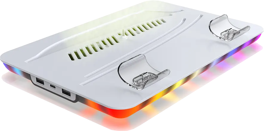 قاعدة شحن مع مروحة تبريد بلايستيشن 5 من دوب، اضاءة rgb، مروحة تبريد 3 سرعات ، أبيض، TP5-35103