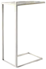 طولة معدن رف زجاج مستطيلة مقاس 40x40سم - سيلفر