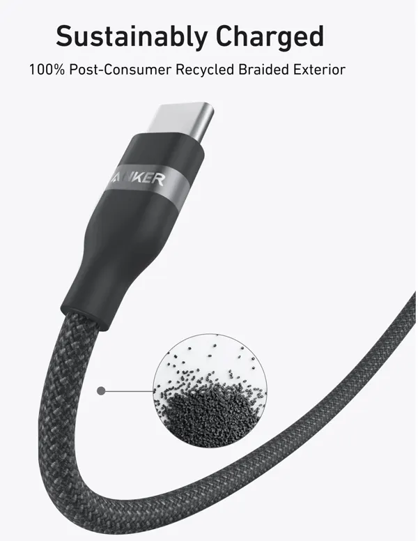 كابل شحن أنكر ، من Type - C إلى لايتنينج ، 60 وات ، 1.8 متر ، اسود ، A82B2012