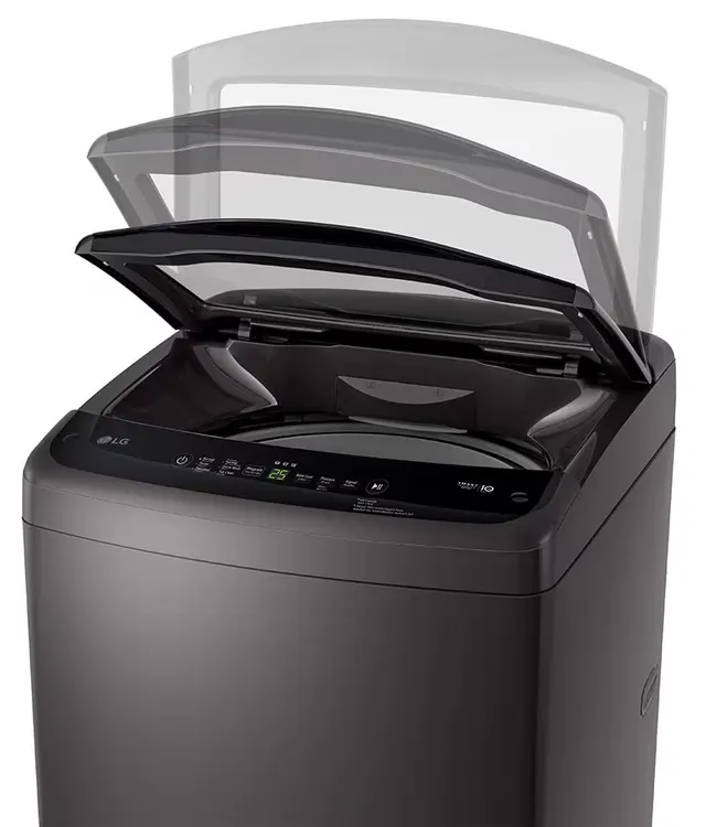 غسالة ملابس ال جي فوق اوتوماتيك تايلاندى ، تحميل علوي ، 18.5 كيلو ، شاشة ديجيتال ، موتور سمارت انفرتر ، أسود ، T185V1NDHT2