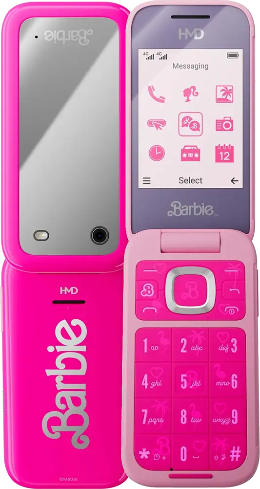 هاتف اتش ام دي باربي ثنائي الشريحة، ذاكرة داخلية 128 ميجابايت، رامات 64 ميجابايت، يدعم شبكة الجيل الرابع LTE، لون بينك