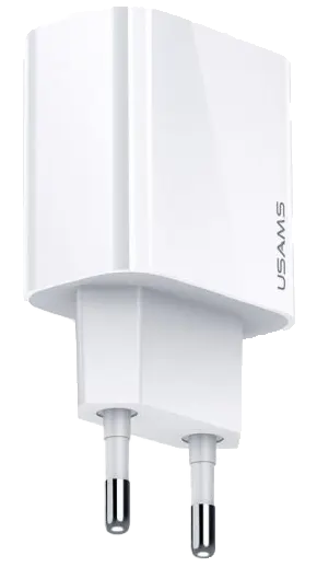 USAMS Fast Charger, 20W, Type-C, White, US-CC118