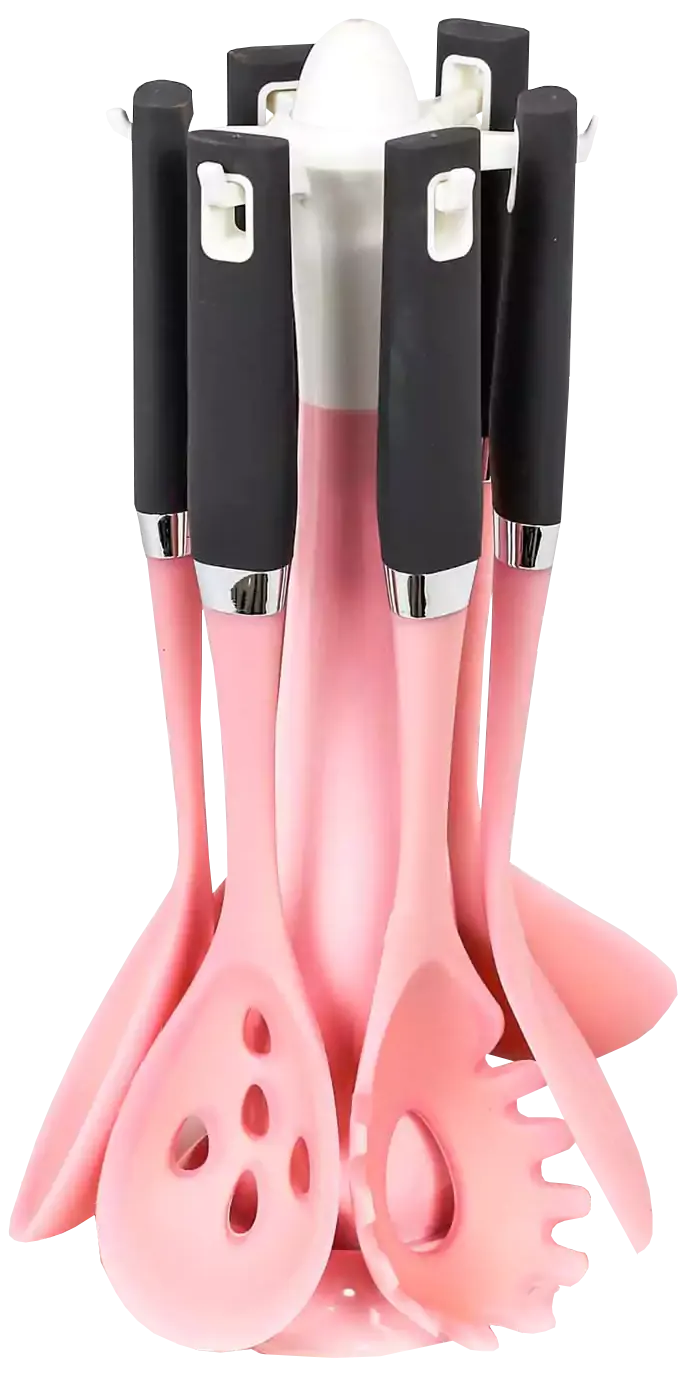 طقم توزيع طعام سيليكون بيد سيليكون 6 قطع - ألوان متعددة