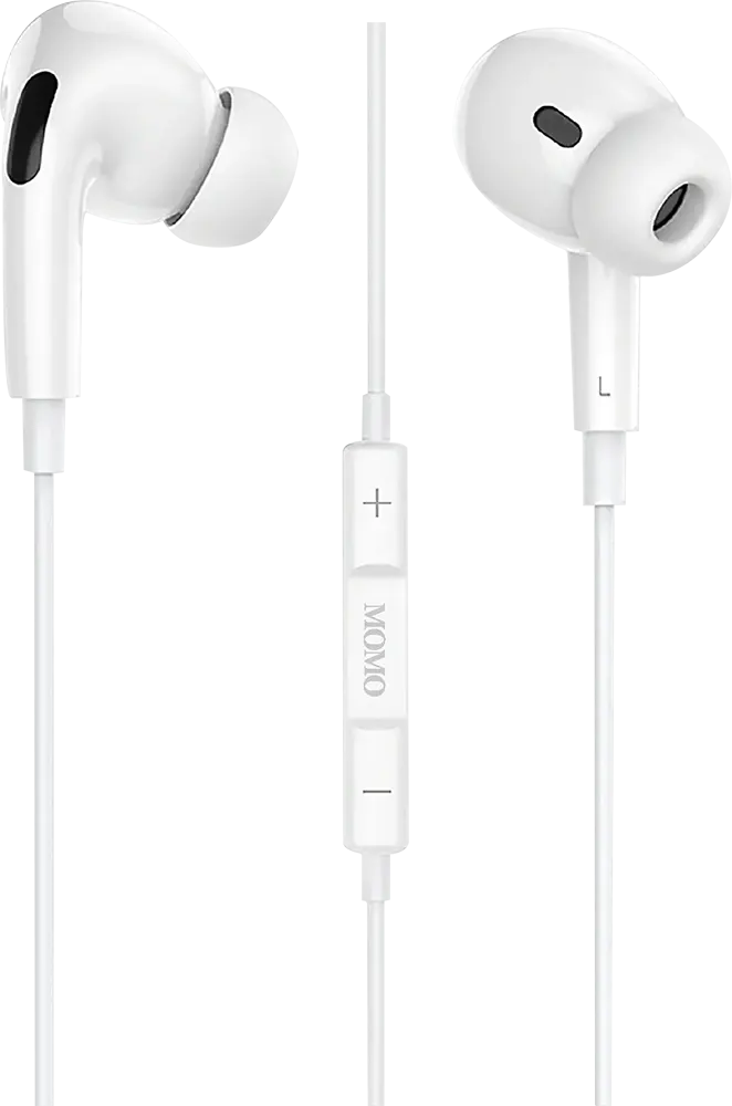 سماعة أذن سلكية من مومو، مقاس 3.5 مم، لون أبيض، MO-022205