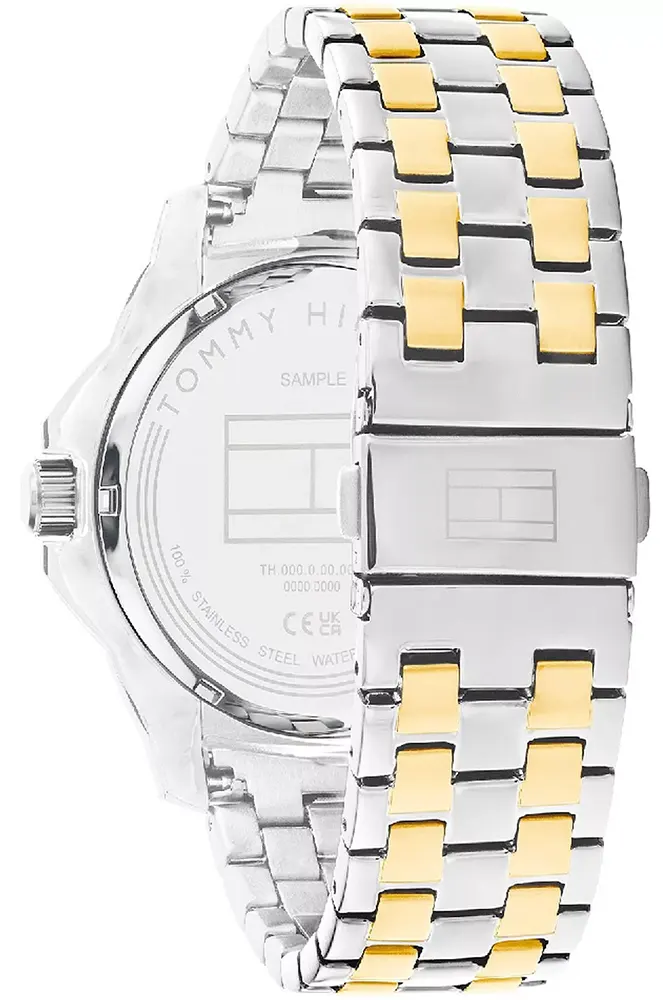 ساعة تومي هيلفيغر للرجال، مينا ازرق، عقارب دائرية، سوار ستانلس ستيل فضي، 1710507