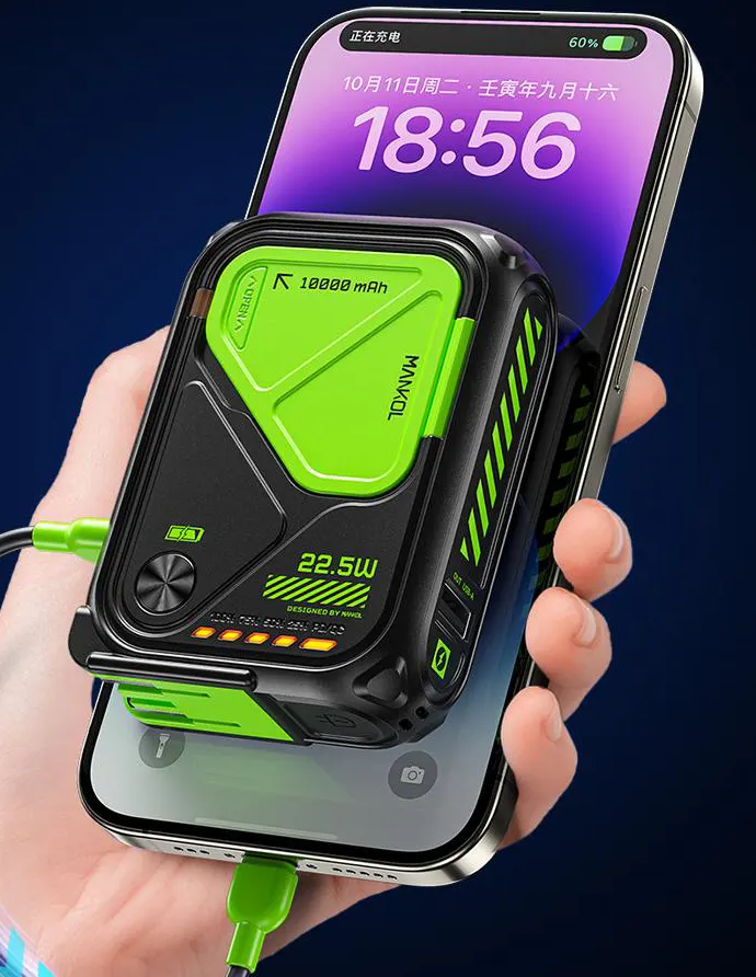 باور بانك لاسلكي ناين كيو جي ماج سيف، 22.5 واط، 10000 مللي أمبير-ساعة، متعدد الألوان