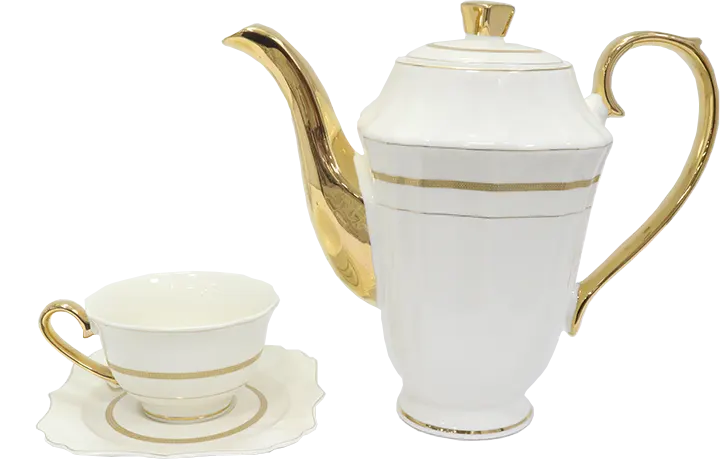 طقم صيني للسفره مربع من كينج ، 111 قطعة ، ابيض ، YFB04