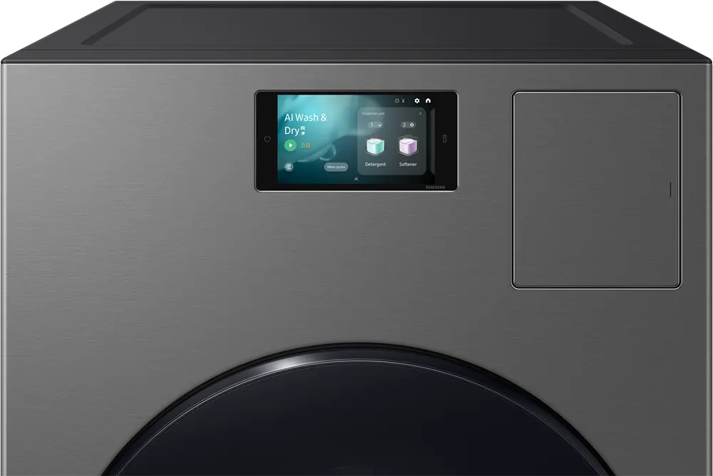 غسالة فول اوتوماتيك سامسونج، تحميل أمامي، 25 كيلو، مجفف 15 كيلو، 1100 لفة، انفرتر، بخار، شاشة LCD تعمل باللمس 7 بوصة، اتصال WIFI، رمادي، WD25DB8995BZ + شاشة سامسونج الترا اتش دي 70 بوصة هدية