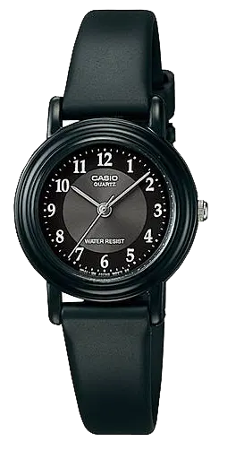 Casio Women's Watch, Round Hands, Black Dial, Black Resin Band, LQ-139AMV-1B3LDF