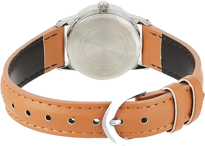 ساعه كاسيو نسائي، مينا فضي، عقارب، سوار جلد بني, LTP-V002L-7B3UDF