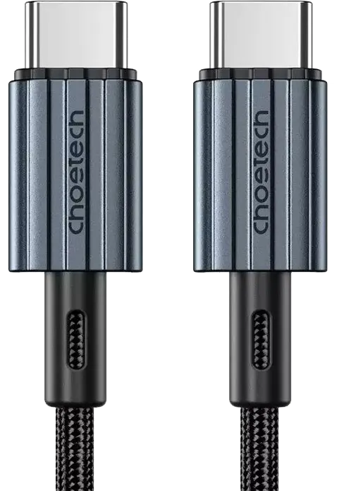 كابل شحن ونقل بيانات سريع تشويتيك، 60 وات، 3 أمبير، 2 متر، التوصيل من TYPE-C الى TYPE-C، أسود، XCC-1015