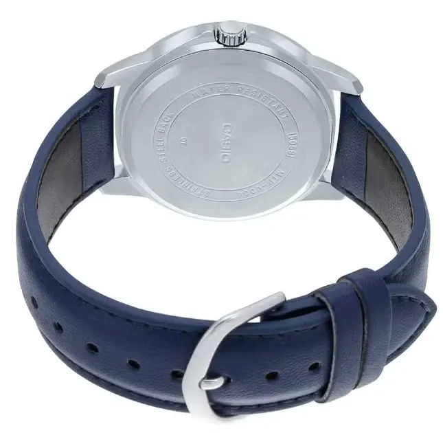 ساعه كاسيو نسائي، مينا ازرق، عقارب، سوار جلد ازرق, LTP-V004L-2BUDF